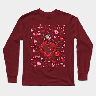 with peace and love Long Sleeve T-Shirt